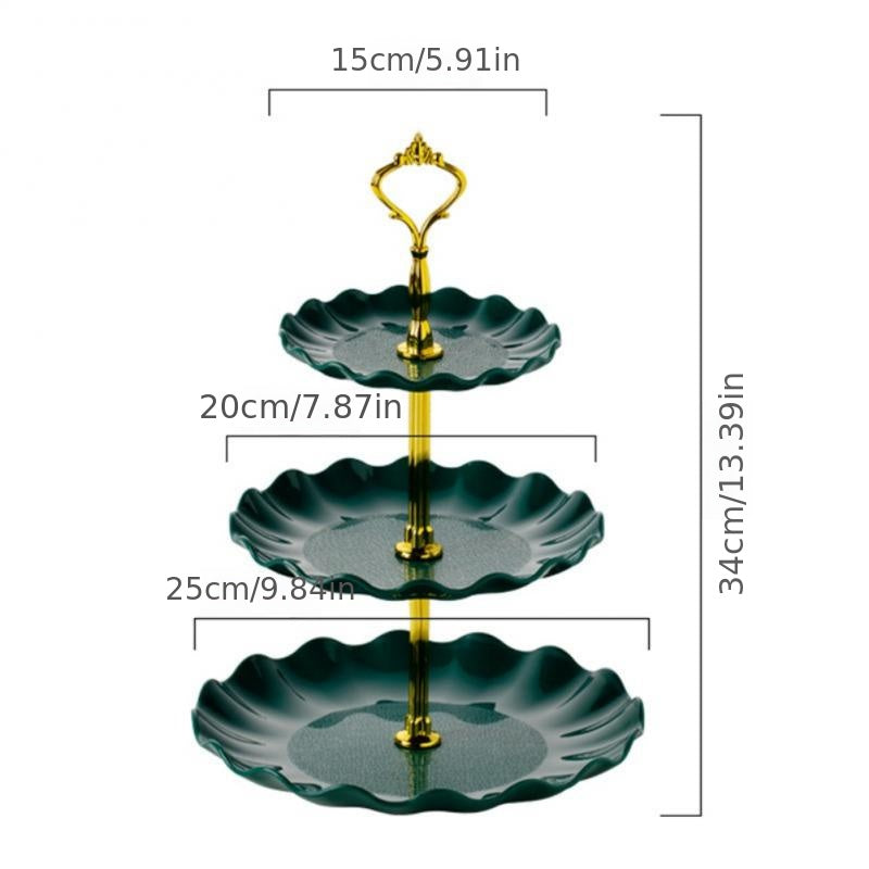 3 Tier Cake Stand for Dessert Display and Serving - Cupcakes, Cookies