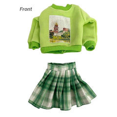 8" Doll Princess Outfit Green Long Sleeve Top and Short Skirt Gift