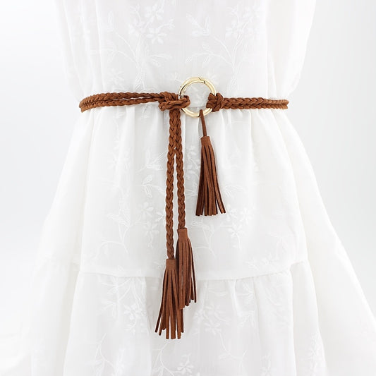 Braided Waist Rope Dress Skirt Decorative Thin Belt Female Knot Belt
