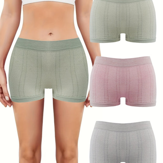 3pcs Seamless Boyshort Panties Soft & Stretch Women's Lingerie