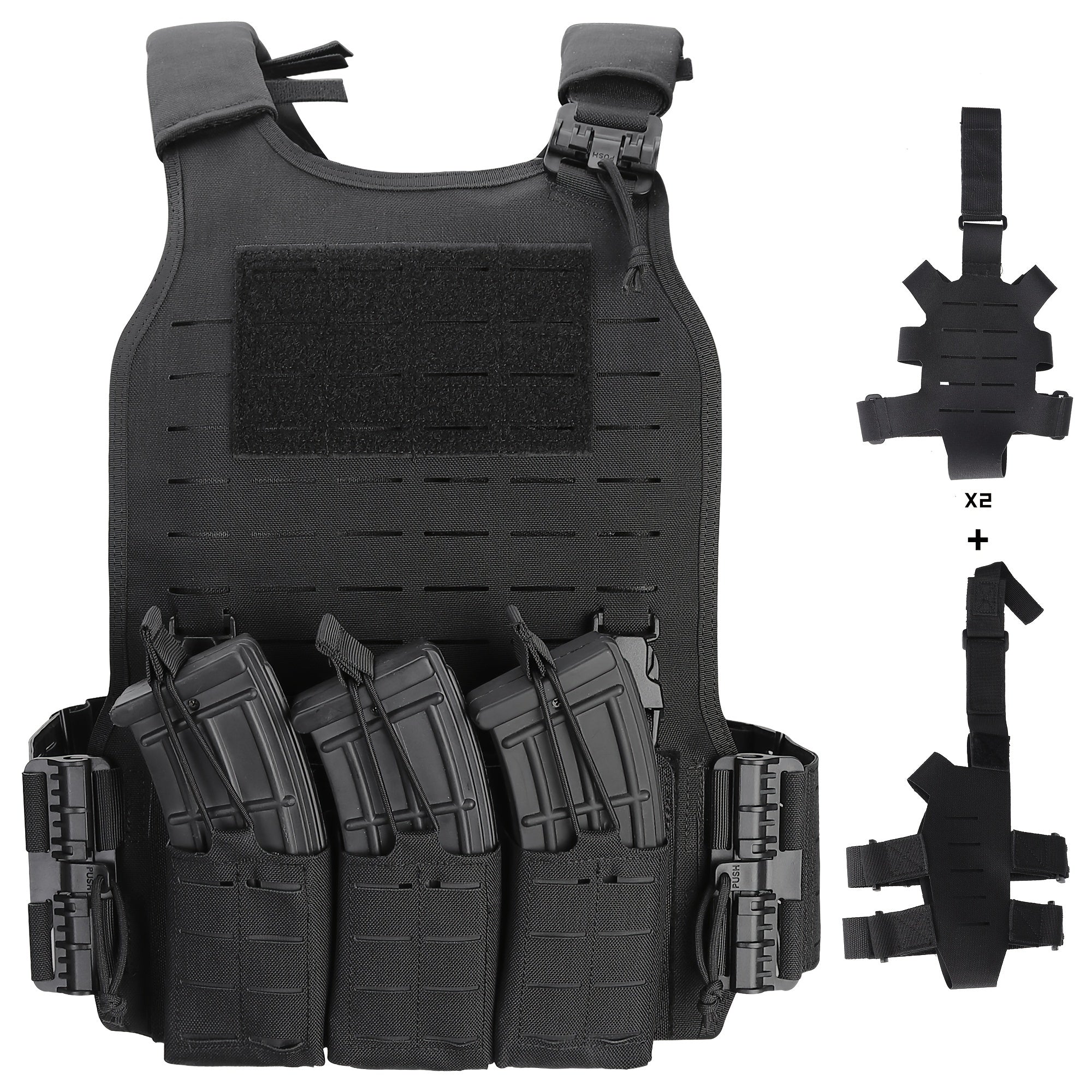 Men's Tactical Vest Quick Release Waterproof Nylon for Mountaineering