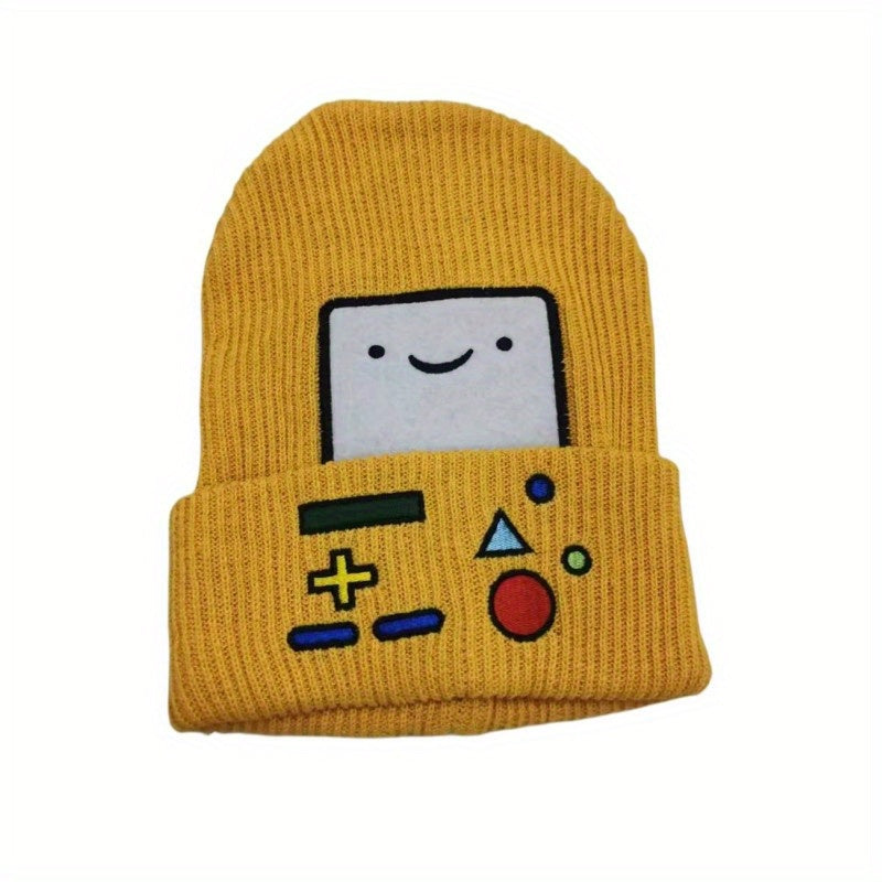 Game Console Embroidery Beanie Unisex Cartoon Warm Knit Hat Hip Hop Skull Cap