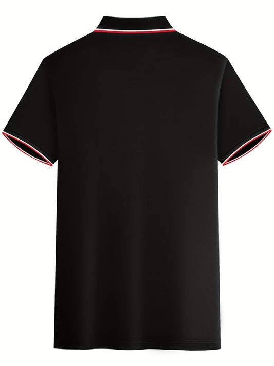 Men's Skull & Bone Polo Shirt Breathable Button Up Short Sleeve