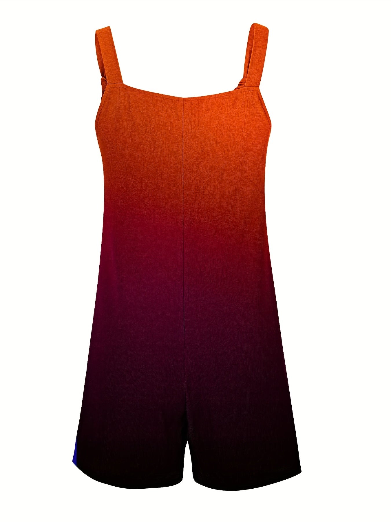  Ombre Tie Shoulder Loose Fit Romper With Pockets