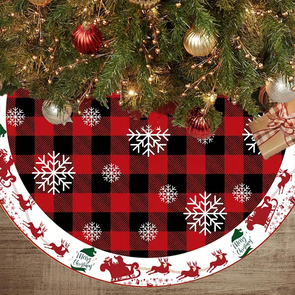 Red Tree Skirt Christmas Decorations Farmhouse Christmas Decor
