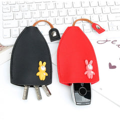 Leather Keychain Pouch Key Protection Cover PU Key Bags Large Capacity