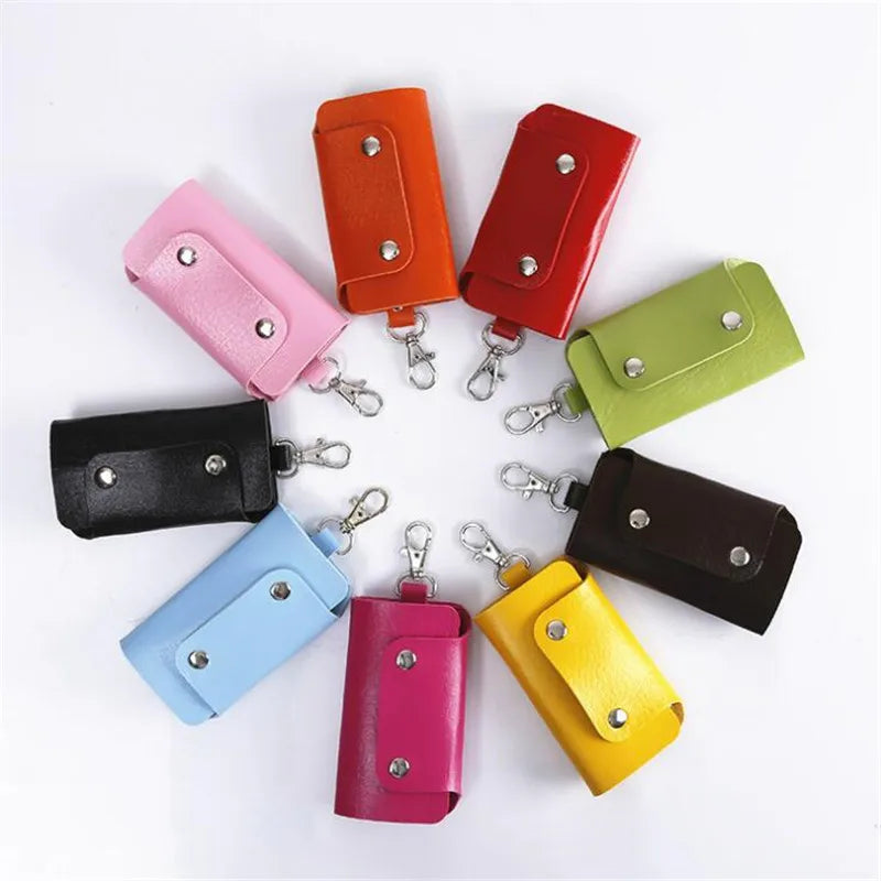 Leather Keychain Holder Bag for Car Keys and Wallet
