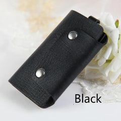 Portable Leather Key Holder Bag Unisex Wallet Cover Solid Storage Bag