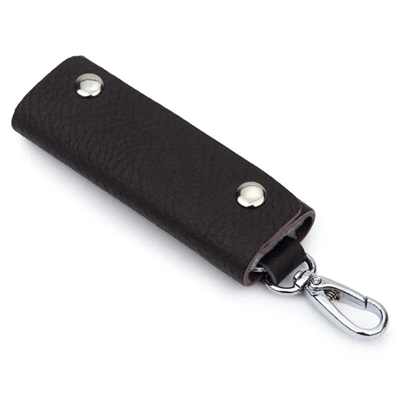 Leather Keychain Holder Car Key Bag Wallet Case