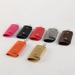 Leather Keychain Car Key Holder Unisex Wallet Cover