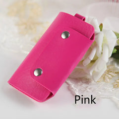 Portable Leather Key Holder Bag Unisex Wallet Cover Solid Storage Bag