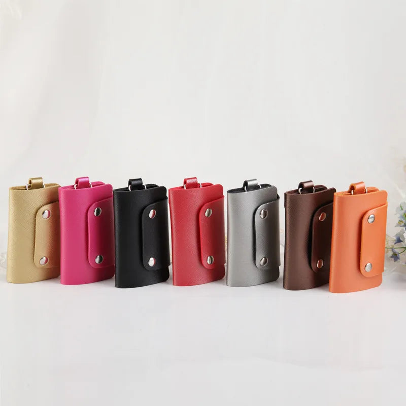 Leather Keychain Car Key Holder Unisex Wallet Cover