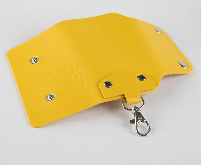 Portable Leather Key Holder Bag Unisex Wallet Cover Solid Storage Bag