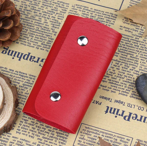 PC Portable Leather Keychain Holder Car Key Bag Unisex Wallet Cover Storage