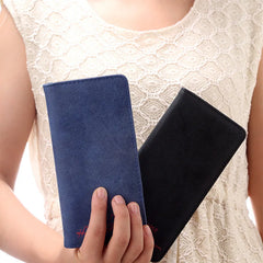Women's Zipper Long Clutch Retro PU Leather Wallet