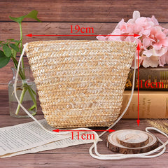 Small Rattan Grass Messenger Bag for Women