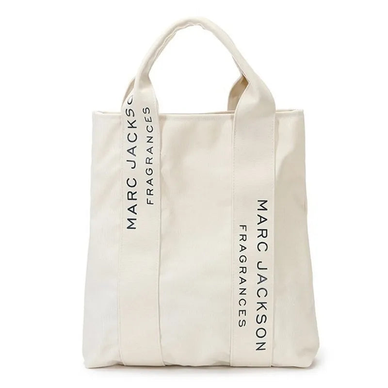 Large Canvas Women's Minimalist Letter Tote Bag