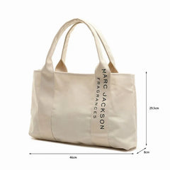 Large Canvas Women's Minimalist Letter Tote Bag