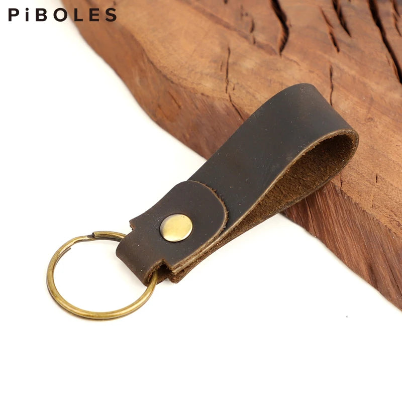 Cowskin Key Wallet Leather Keychain Smart Key Holder Portable Keyring