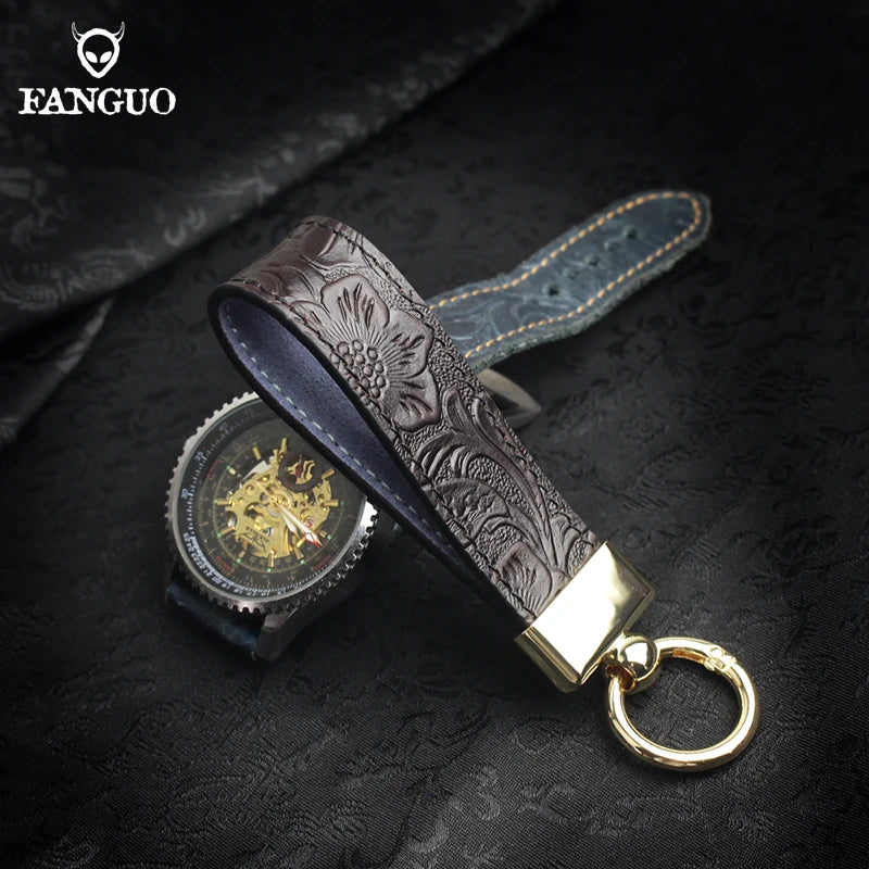 Leather Pendant Key Holder Car Key Chain Retro Keychain