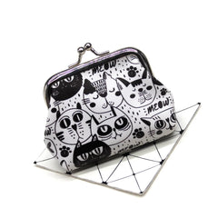 Mini Vintage Oil Painting Coin Purse PU Wallet Lipstick Portable Money Purse Bag