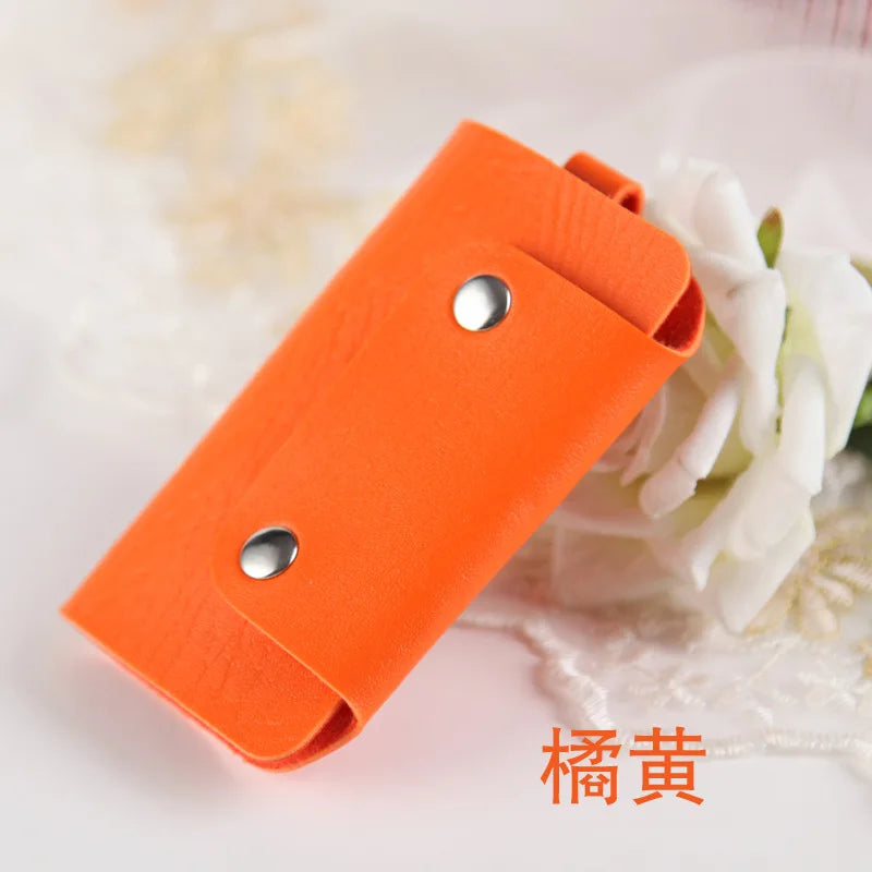 Portable Leather Keychain Holder Car Key Bag Unisex Wallet Cover Storage