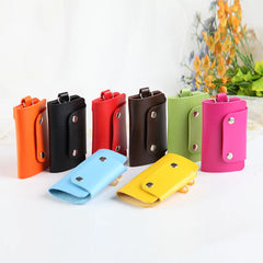 Portable Leather Key Holder Bag Car Keychain Unisex Wallet Cover