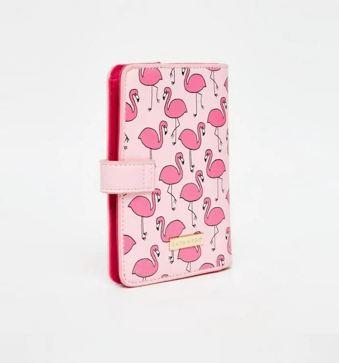 Pink Red Flamingo Bird Passport Holder Travel Accessories Gift