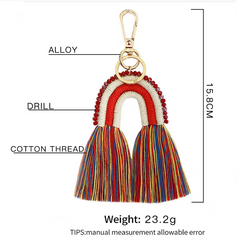 Cotton Tassel Keychains DIY Phone Pendant Tassel Women Bags Car Charms