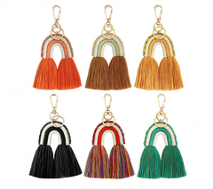 Cotton Tassel Keychains DIY Phone Pendant Tassel Women Bags Car Charms