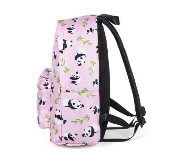 Pink Panda Bamboo 3D Printing Softback Notebook Bag Casual Backpack