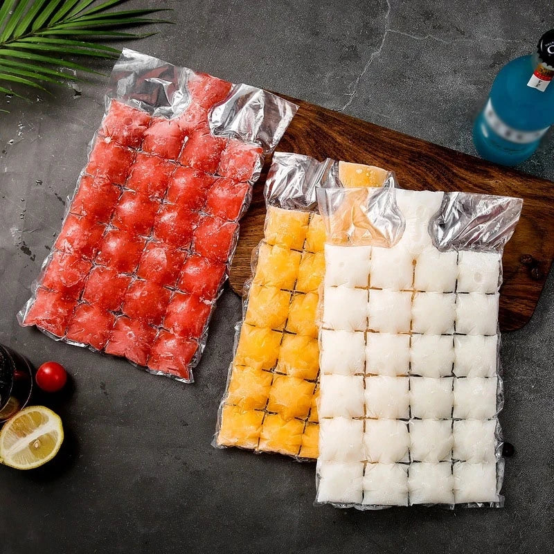 Disposable Self-Sealing Ice Cube Mold Bags - Pack of 10