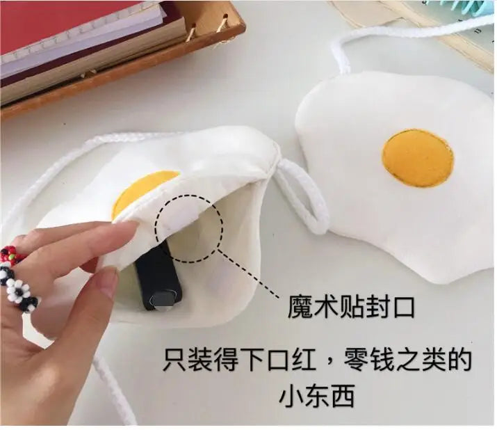 10 pcs Tote Canvas Shoulder Bag Fried Eggs Handbag
