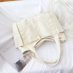 100% Cotton Totes For Women Large Capacity Canvas Shoulder Bags Solid Packages