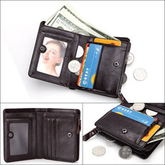 Cow Leather Short Wallet Business Men's Wallets High Quality