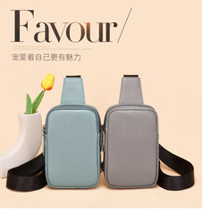 Genuine Leather Ladies Cell Phone Crossbody Bag Chest Bag