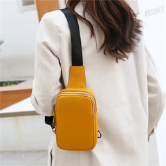 Genuine Leather Ladies Cell Phone Crossbody Bag Chest Bag