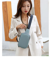Genuine Leather Ladies Cell Phone Crossbody Bag Chest Bag