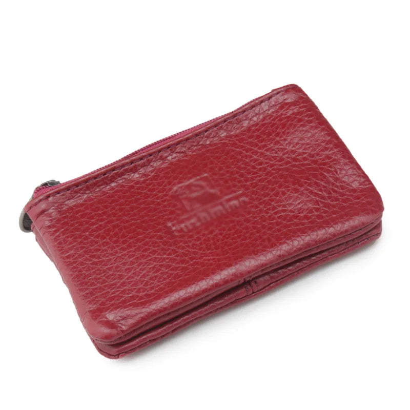 Cow Leather Double Zippers Men's Car Key Organizer