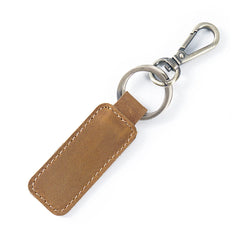 100% Leather Car Key Holder Crazy Horse Cowhide Vintage Key Chain Hook Ring
