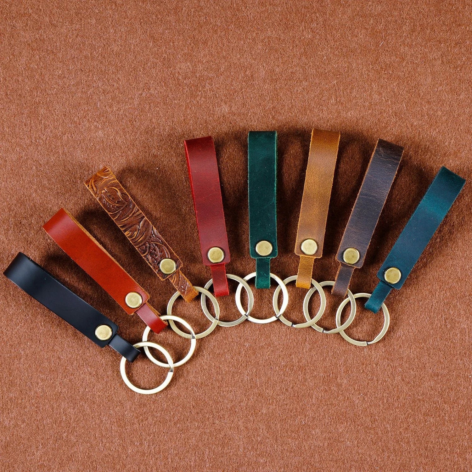 Leather Car Key Holder Vintage Cowhide Men Housekeeper Key Chain