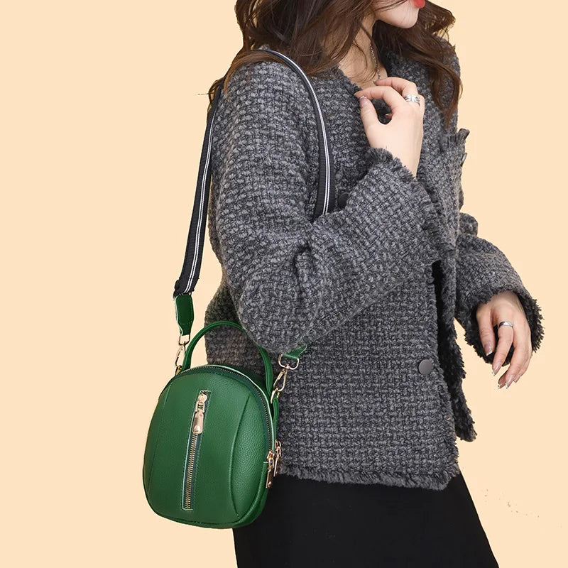 Leather Crossbody Bag for Women Small Shoulder Messenger Purse