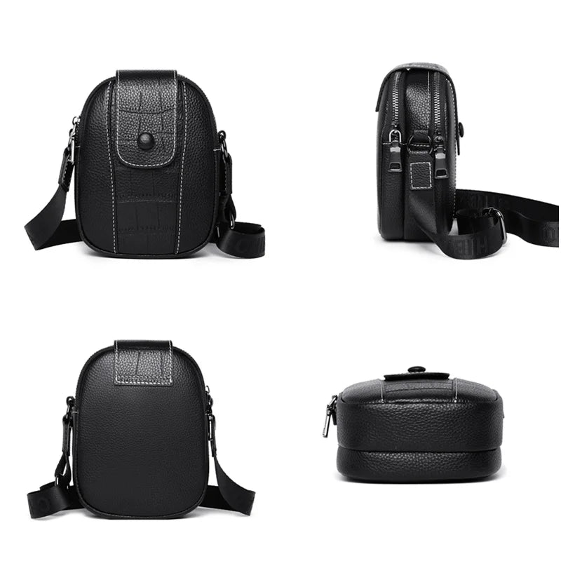 Leather Women Crossbody Zipper Shoulder Bag