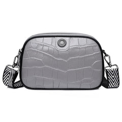 Leather Small Shoulder Bag Retro Style Wide Strap Messenger Wallet