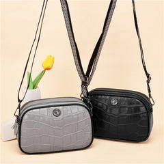 Leather Small Shoulder Bag Retro Style Wide Strap Messenger Wallet