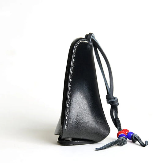 Leather Key Wallet Pouch Men Car Key Case Holder