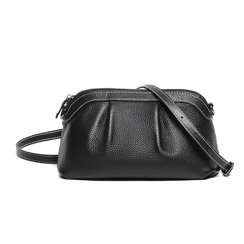 Leather Lady Shoulder Bags Small Handbag Crossbody Bag Gray