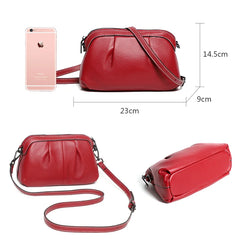 Leather Lady Shoulder Bags Small Handbag Crossbody Bag Gray