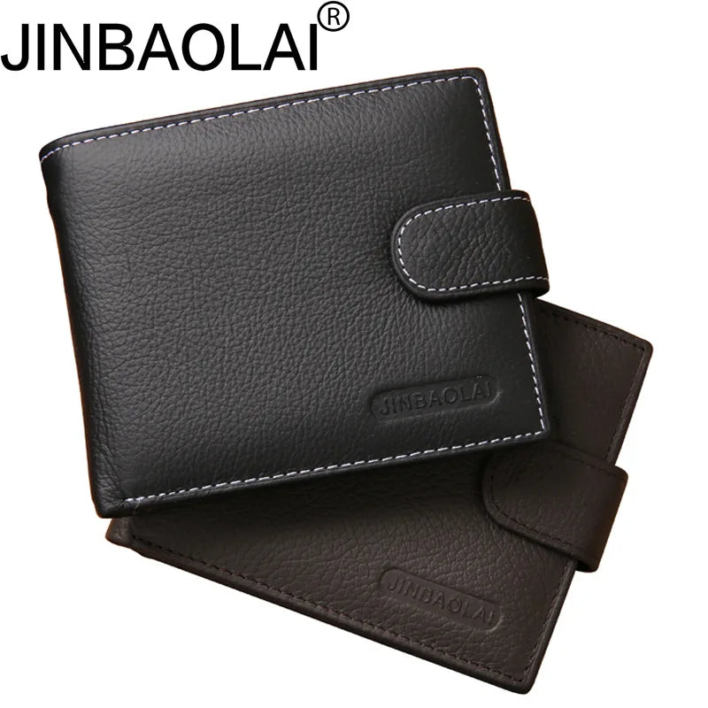 Real Cowhide Men Wallet Short Wallets for Man