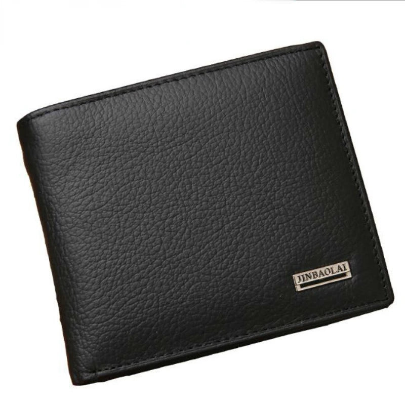 100% Leather Mens Wallet Real Cowhide Short Wallet
